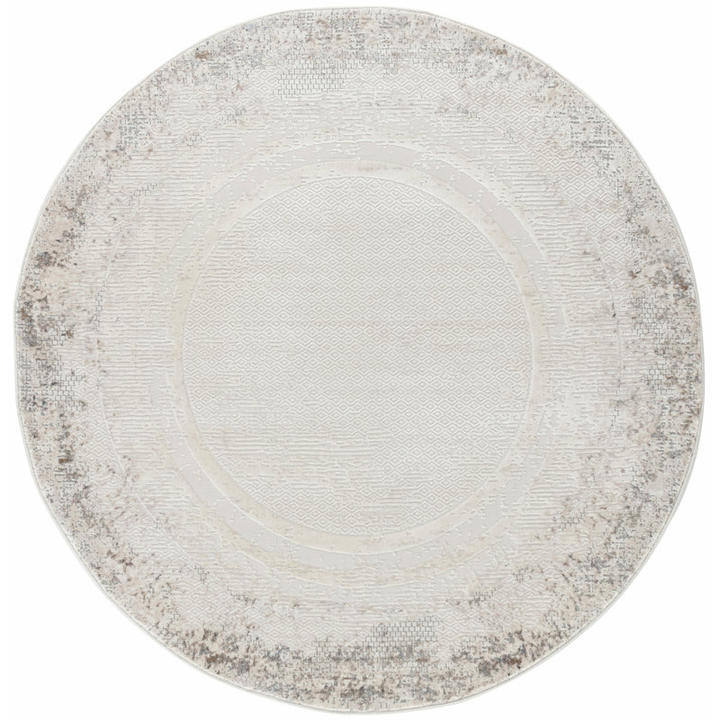Derryhirk Cotton Abstract Indoor Rug, Round 7'9"