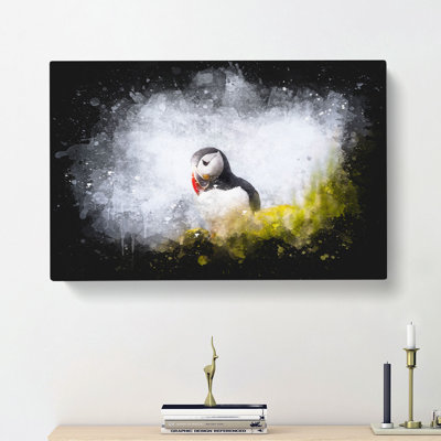 Lone Atlantic Puffin - Wrapped Canvas