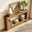 Table basse rectangulaire en bois massif, table de bout Mid-Century moderne pour le salon, appartement