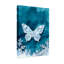 Papillon de Noël en cristal sur fond bleu sarcelle avec flocons de neige-1671158588