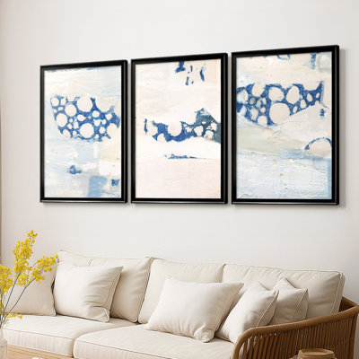 Lido I  -Custom Framed  Wrapped Gallery Canvas - 3 Pieces