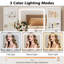 Meuble-lavabo de maquillage avec miroir lumineux à 3 couleurs et prise de courant