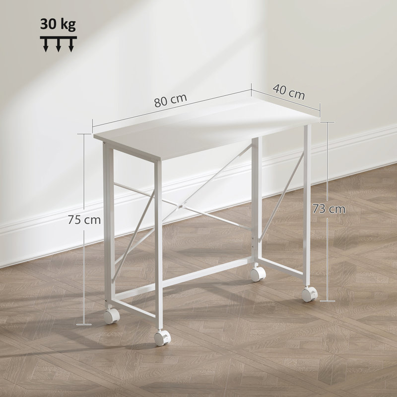 80Cm W Rectangular Writing Desk, White/White