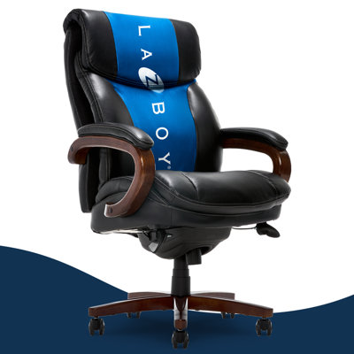 La-Z-Boy Big and Tall Trafford Executive Office Chair with AIR Ergonomic Support Technology, High Back Ergonomic Chair with Lumbar Support, Bonded Leather
