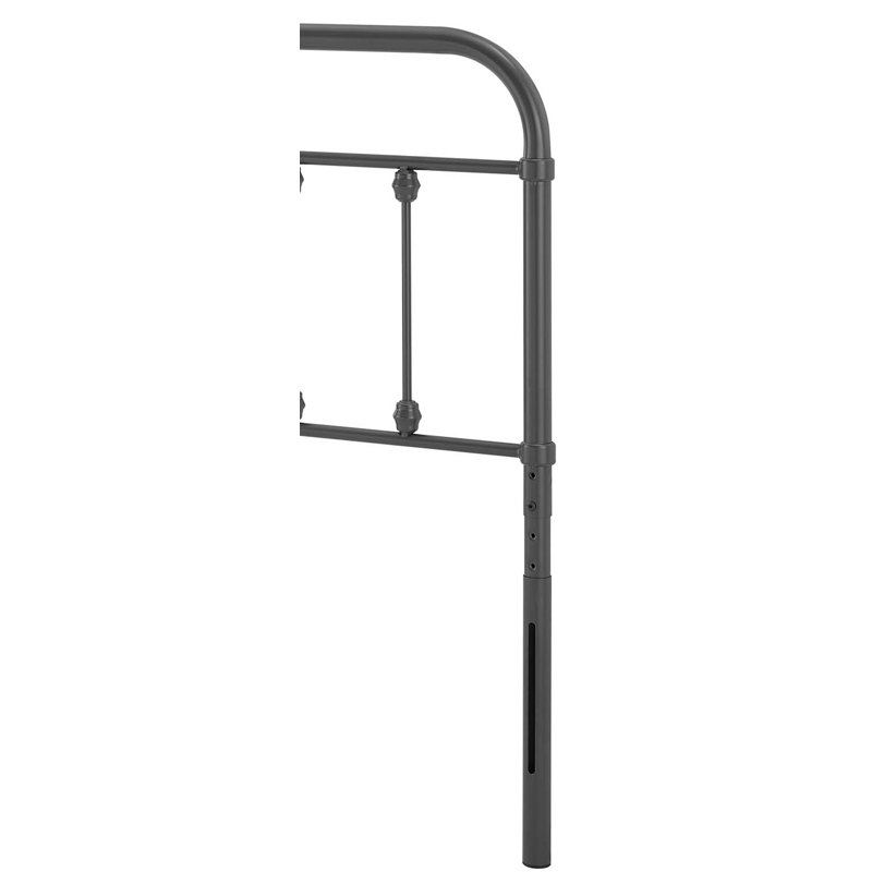 Ellen Classic Metal Headboard, Gray, Full