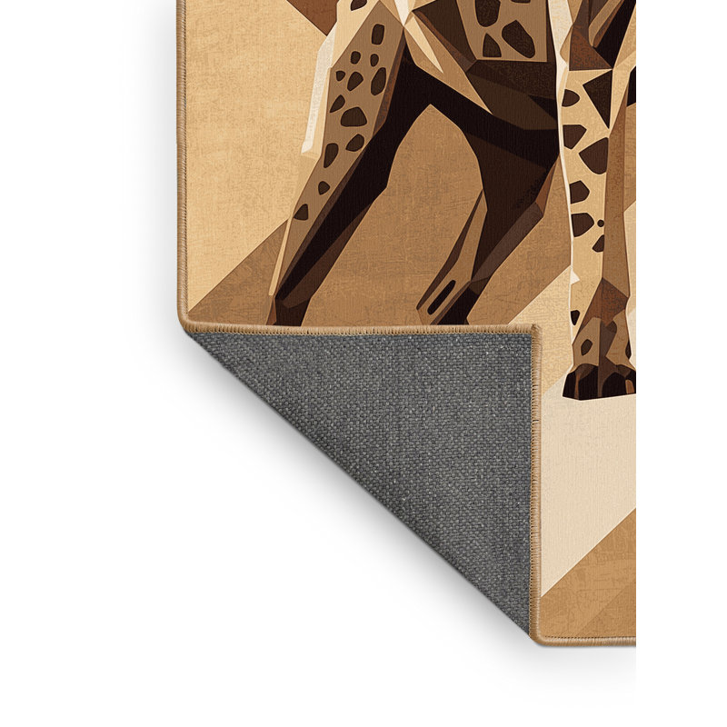 Tapis à motif géométrique doux et moelleux Castillo Hyena - brun clair, 3x5