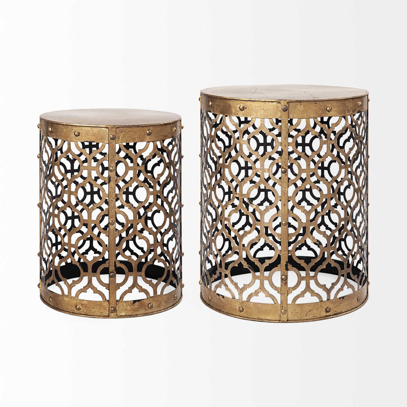 Crossley Iron Top End Table Set