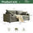 Alcantara 3-Seater 79.5'' Modern Upholstered Sofa with Square Armrests and 2 Throw Pillows-2137116831