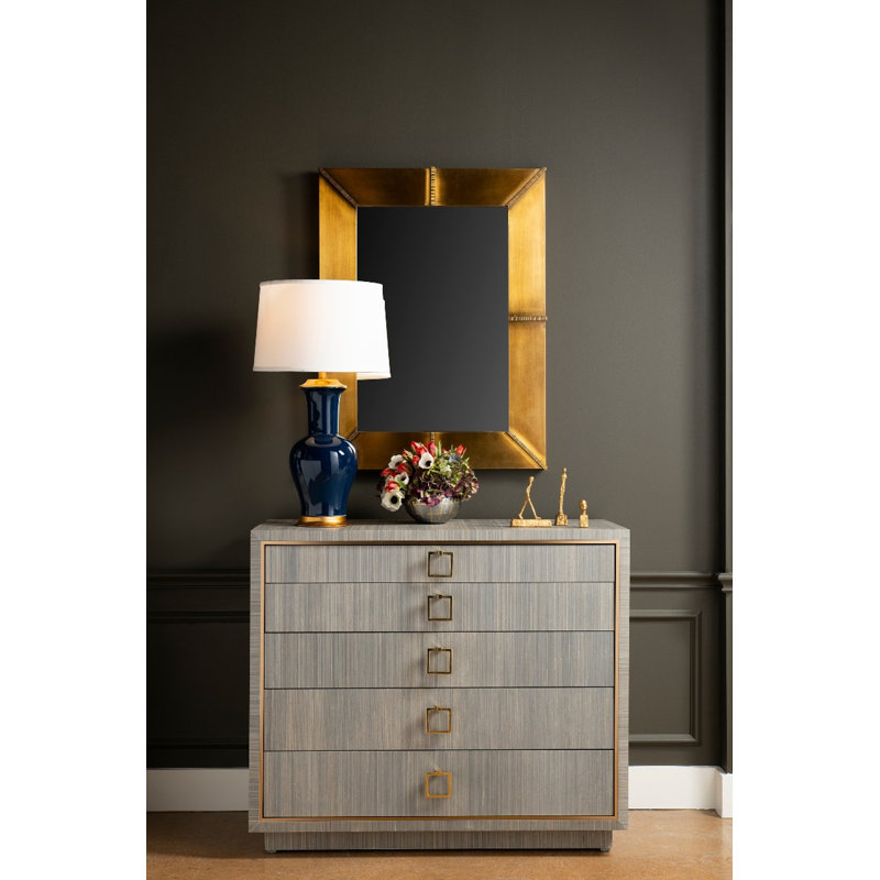 Alia Table Lamp, Gold/Navy Blue