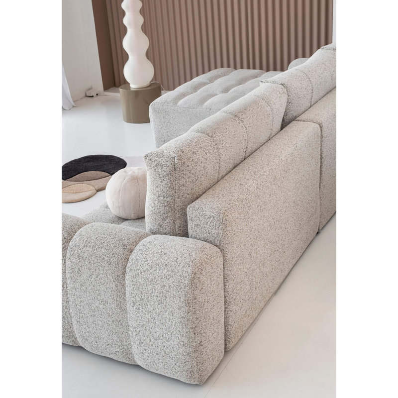 8 Seater Sofa Bed, Light gray, Left -sided