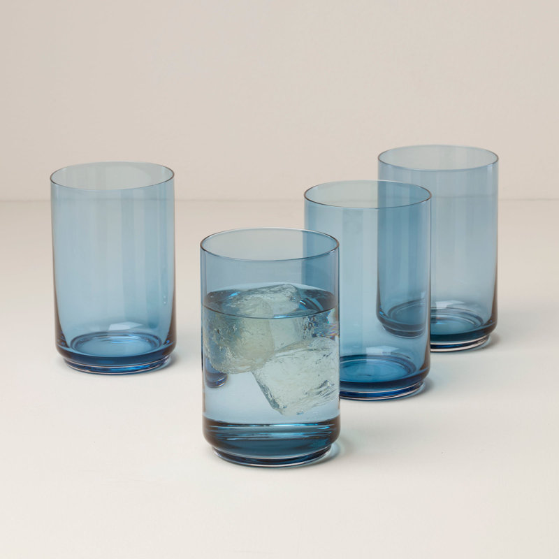 Lenox Tuscany Stackable Coolers, Set of 4, Blue, Blue, 17 Oz