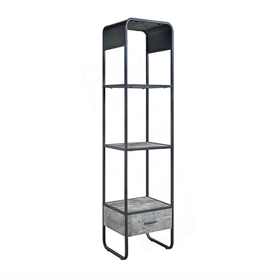 Modern Curve Design Bookshelf With Drawer