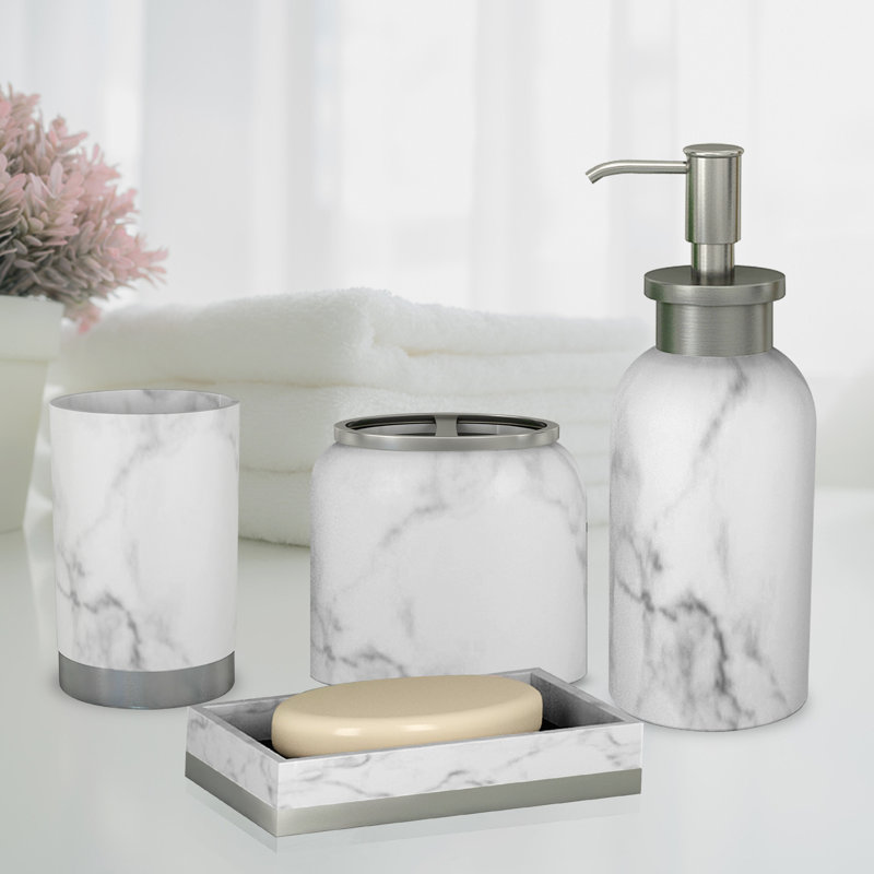 Misty Bathroom Accessory Set, Gray
