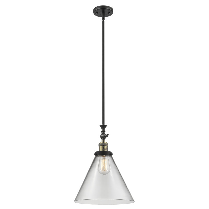 1 - Light Single Pendant, Black Antique Brass, Seedy, 6 Watt Vinage LED Bulb