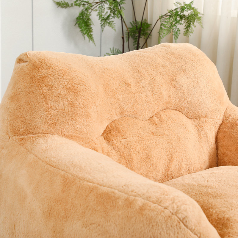 Fauteuil à billes avec accoudoirs et mousse haute densité, Brun