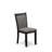 Monza Parson Dining Room Chairs - Dark Gotham Grey Linen Fabric Padded Chairs, Set of 2, Wirebrushed Black-478704030-478704029