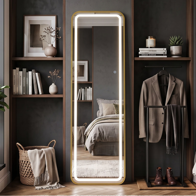 Aluminium Leaning and Freestanding Full Length Mirror, Rectangular
