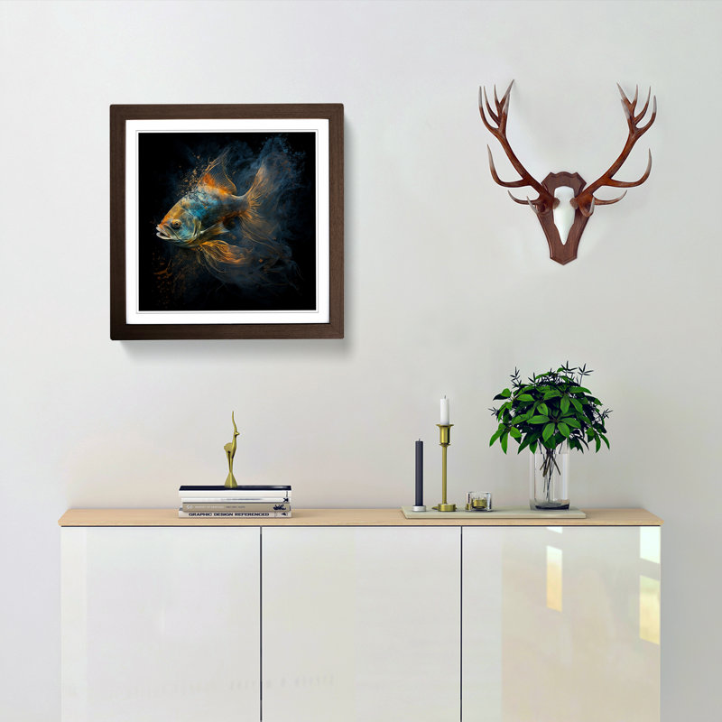 Single Picture Frame Print on Wood, Walnut
