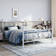 Anterrio Metal Open-Frame Bed with Butterfly Pattern Design Headboard and Footboard
