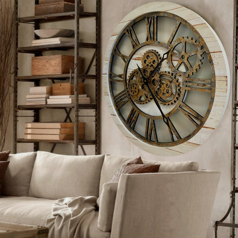 Solid Wood Wall Clock, Desert Beige