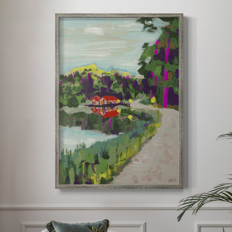 «Colorful Lakeside», reproduction encadrée - bois massif, H 21 po x l 17 po