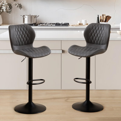 Adjustable Height Counter Stool with Metal Frame