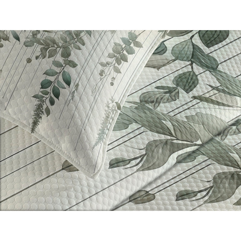 Gray Quilted King Bedspread Set with Pillow Shams