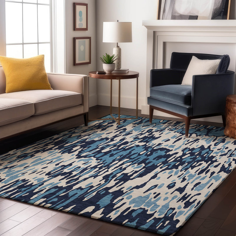 Premium Machine Washable Jahnke AMF986 Stripes Rug, Rectangle 10' x 14'