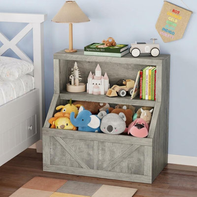 Bibliothèque rustique à grain de bois rustique avec tablettes ouvertes et grand compartiment de rangement inférieur, vitrine de style maison de campagne pour salon de chambre à coucher