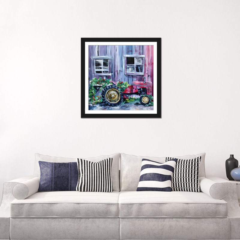 « spring crop », reproduction sur toile, H 24 po x l 24 po x P 1 po, Papier avec cadre noir, Blanc