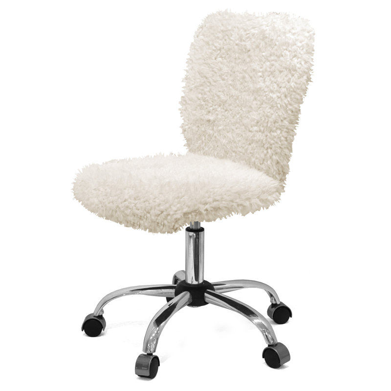 Abilene Kids 16.5'' Adjustable Height Task Chair and Ottoman, White Mongolian