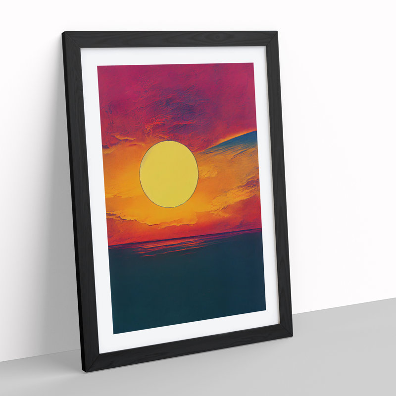 Revered Abstract Sunset - Framed Print, Black Framed, 64cm H x 46cm W x 2cm D
