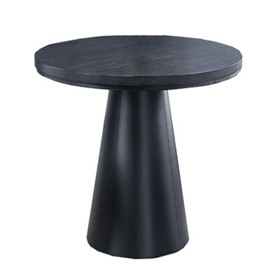 Table ronde en bois noir
