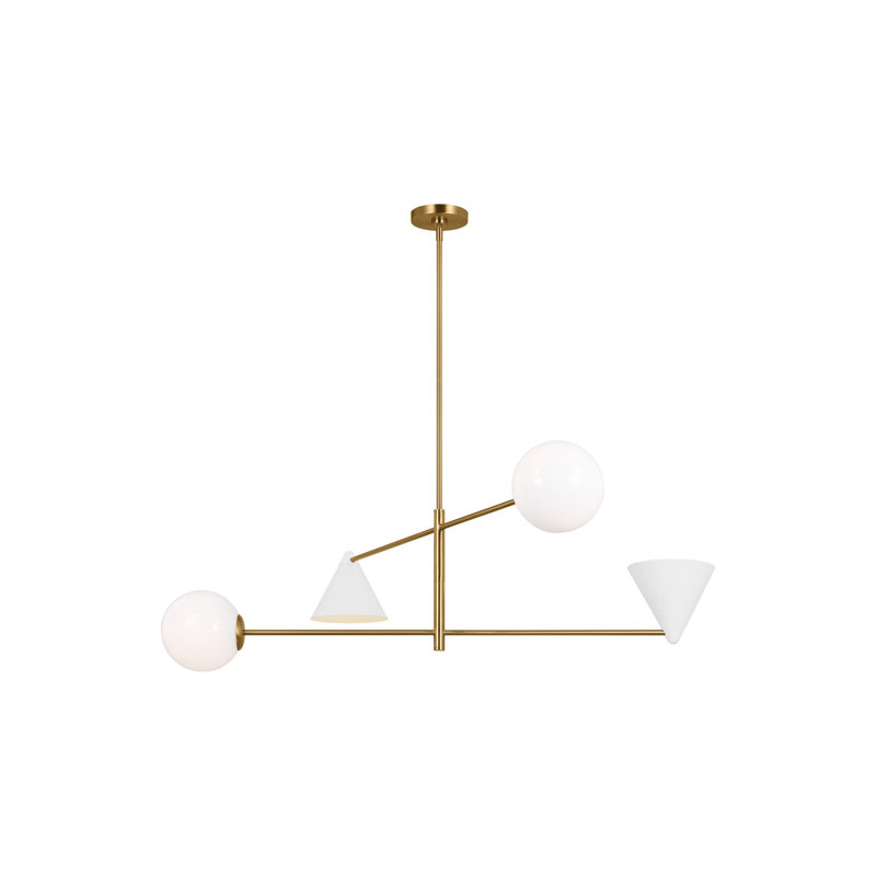 Cosmo 4 - Light Chandelier, 16.12" H x 48" W x 48" D, White