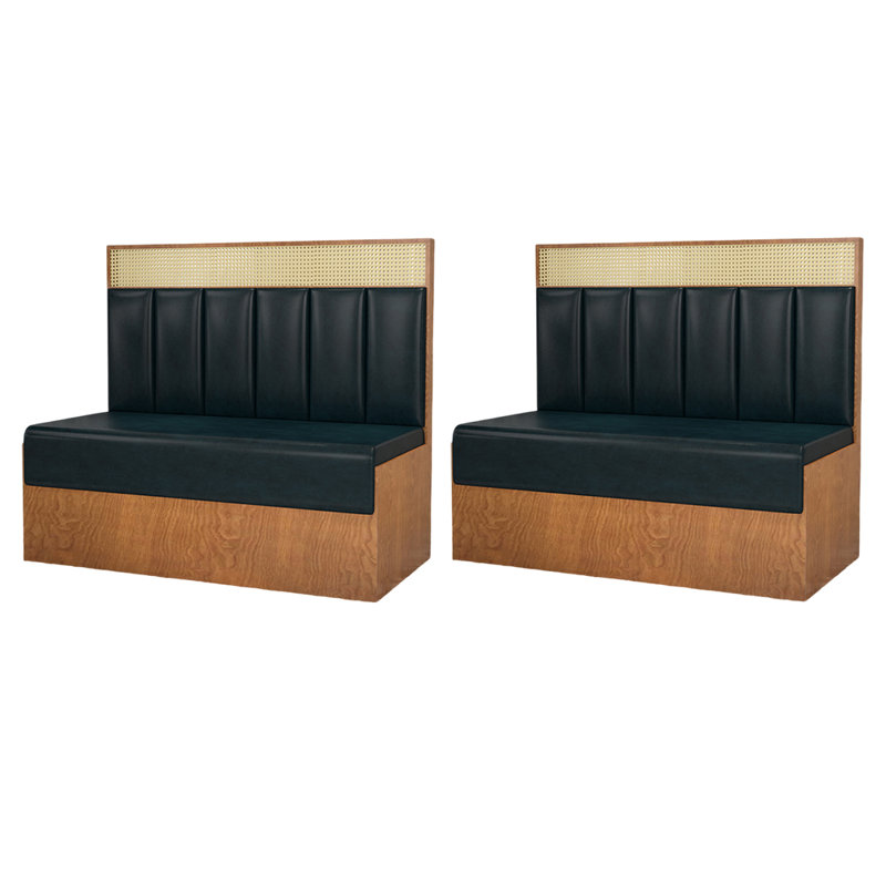 Banc rembourré en similicuir Modern Modern, Gris ardoise foncé