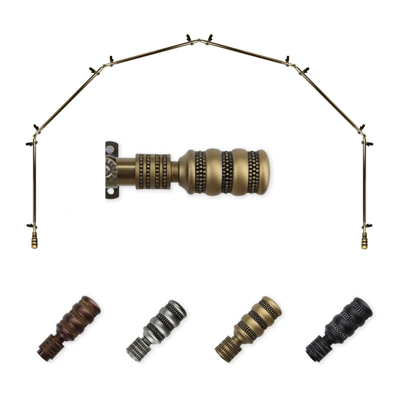 Tringle à rideaux simple 0,81 po Parinaaz, Laiton antique, 18 à 28 po (de chaque côté)