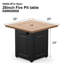 Table de foyer d'extérieur au gaz 28 po, table de foyer d'extérieur au propane de 50000 BTU avec couvercle et pierres de lave, protection contre les flammes