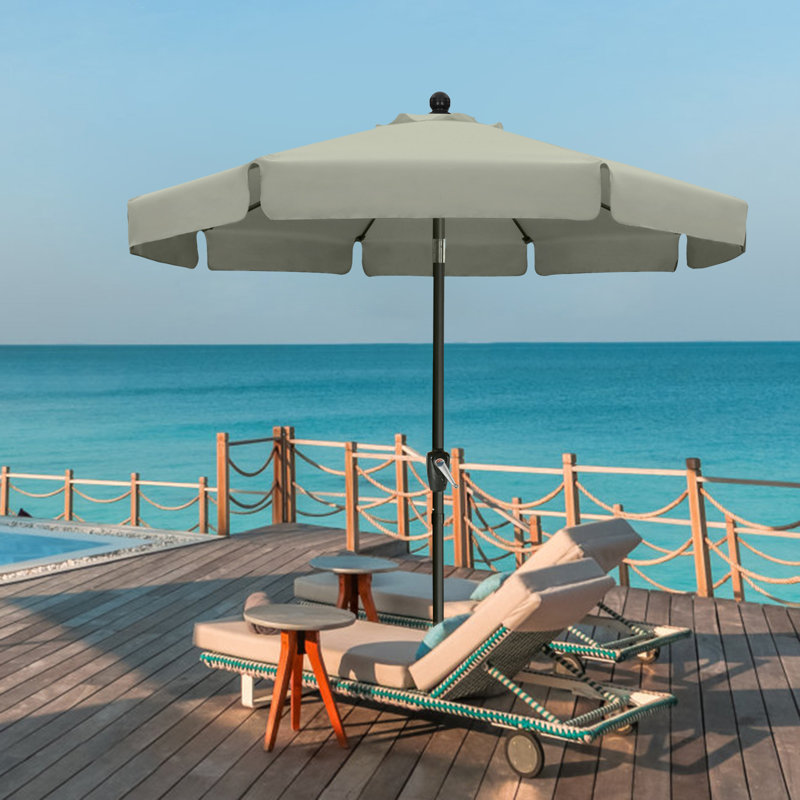 Parasol de marché 9 pi Hobert, H 96,4 po x l 118 po x P 118 po, Gris clair