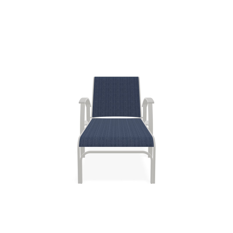 Chaise longue à quatre positions avec accoudoirs Belle Isle, Mavi, Neige