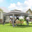 Pavillon de jardin escamotable à 2 niveaux avec filet et filet-123554187
