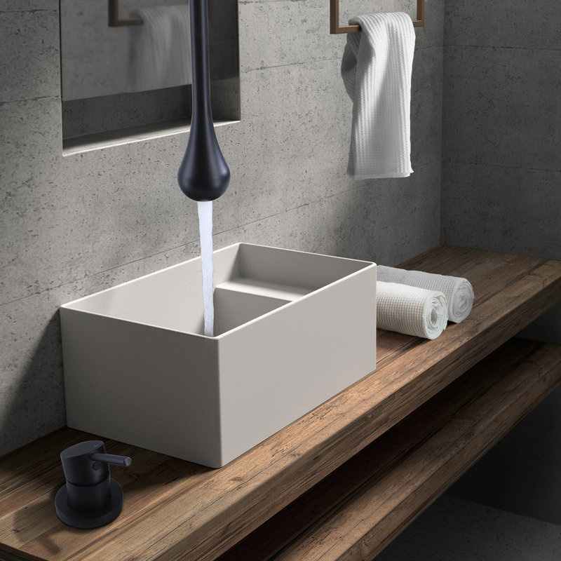 63" Ceiling Mounted Bathroom Sink Faucet, Solid Brass Single Handle Faucet, Matte Black, Drain Assembly Not Included