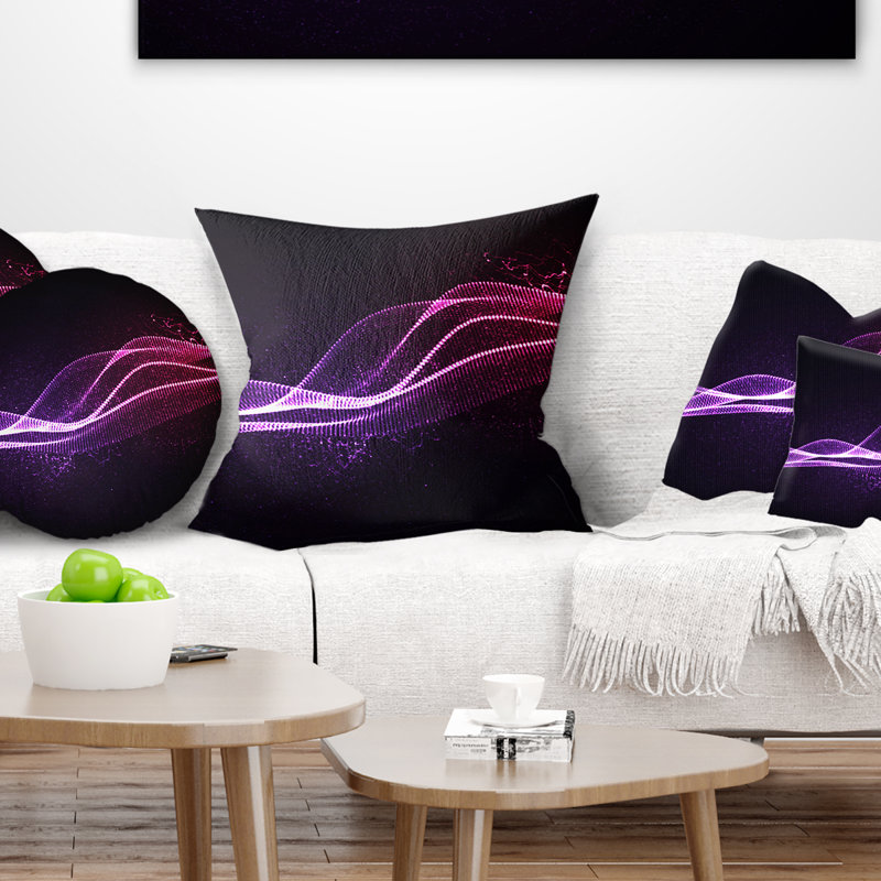 Abstract Neon 3D Digital Wave Pillow, 16" x 16", Throw Pillow