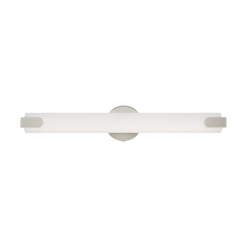 Applique murale de salle de bain 1 lumière DEL à intensité variable Brynlei, Nickel brossé, H 4,37 po x l 23,5 po x P 3,25 po