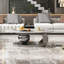 Luxury Oversize 49.2" Oval Coffee Table, Contemporary Centre Table, Marble Coffee Table Top with Oversized Sphere Support for Living Room, Stainless Steel Base -1862121936-1848267132