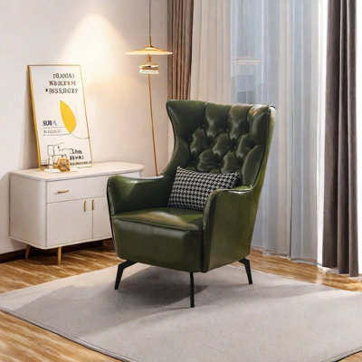 High back faux leather comfort chair