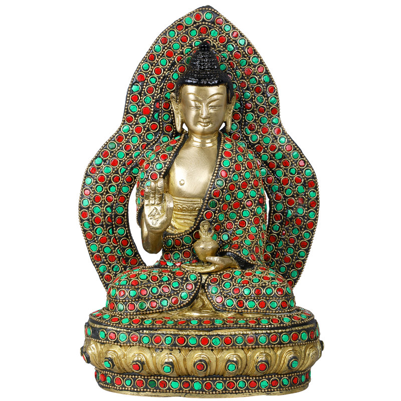 Bouddha assis sur un trône de lotus - Bouddhiste tibétain