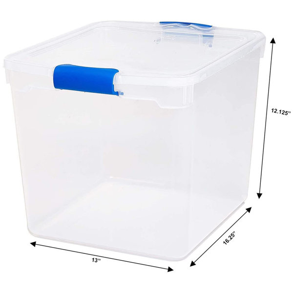 Homz 28 qt Snaplock Clear Plastic Storage Container Bin with Secure Lid, 2 Pack