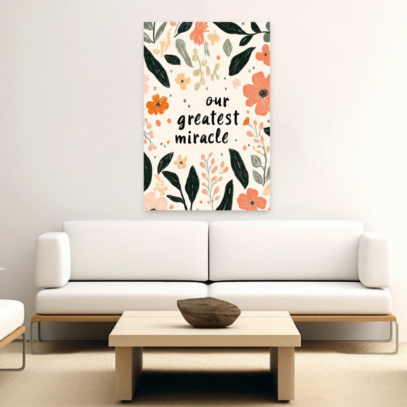 Floral Miracle Organic Contemporary Nature Flower Wall Art Print by Treechild - Wrapped Canvas Print, 152.4cm H x 101.6cm W