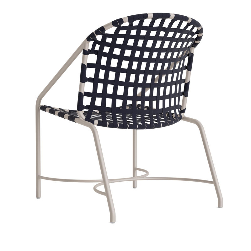Kantan Outdoor Lounge Chair, Mica/White Suncloth Lace