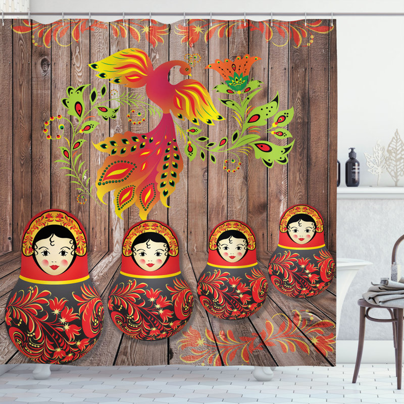 Shower Curtain with Hooks Included, 70" H x 69" W